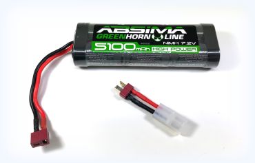 Absima Greenhorn NiMH Stick Pack 7.2V 5100 (T-Plug + Tamiya Adapter)