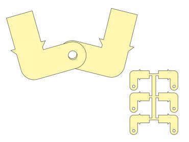 Klappenscharnier GFK 15mm (VE=6 St.)