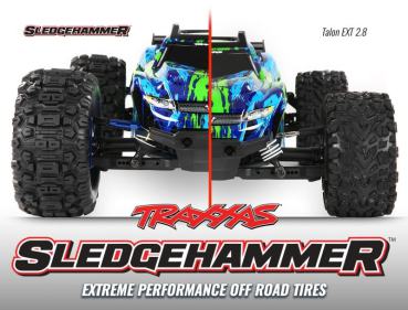 TRAXXAS 6792 SLEDGEHAMMER REIFEN AUF 2.8 FELGE SCHWARZ