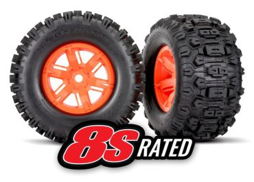 TRAXXAS SLEDGEHAMMER REIFEN AUF X-MAXX FELGEN ORANGE