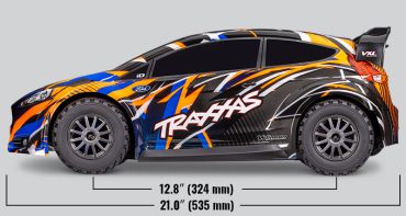 TRAXXAS Ford Fiesta ST orange 1/10 Rally VXL RTR Brushless, ohne Akku und Ladegerät