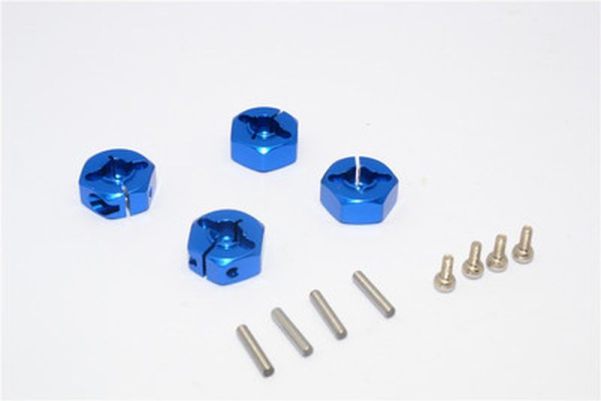 ALUMINIUM HEX ADAPTER BLAU (4 STK.) GPM TAMIYA TT01