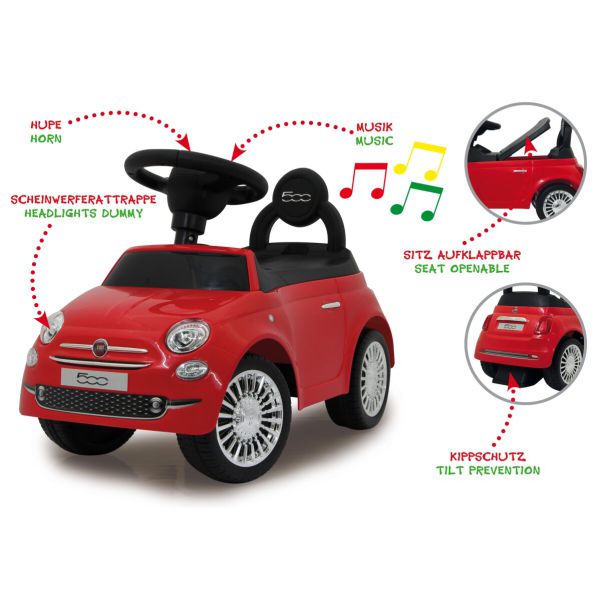 Jamara Rutscher Fiat 500 rot