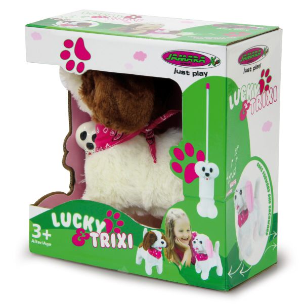 Jamara Lucky RC Plüschhund Weiss/Braun 27MHz