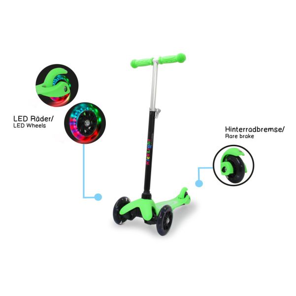 Jamara KickLight Scooter grün